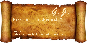 Groszwirth Juvenál névjegykártya
